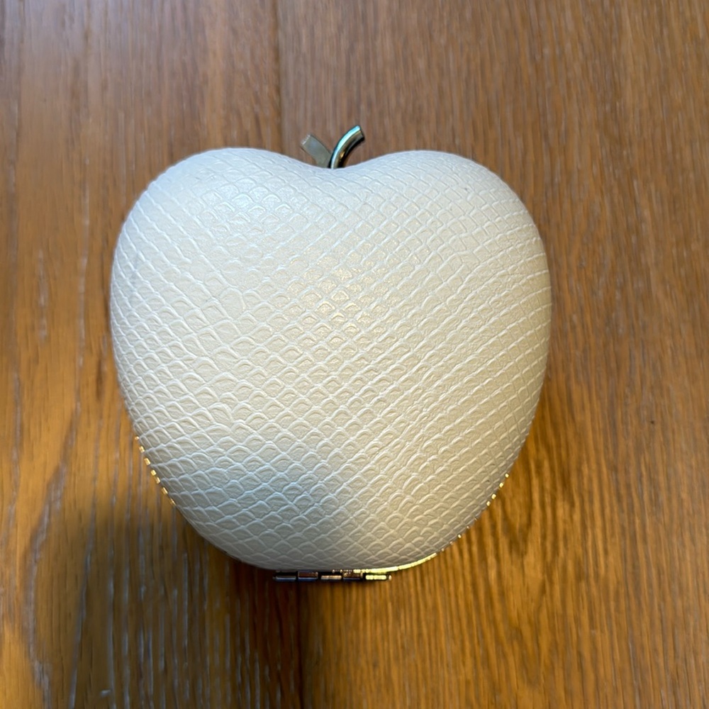 BCBGeneration apple shaped white handbag with detachable chain